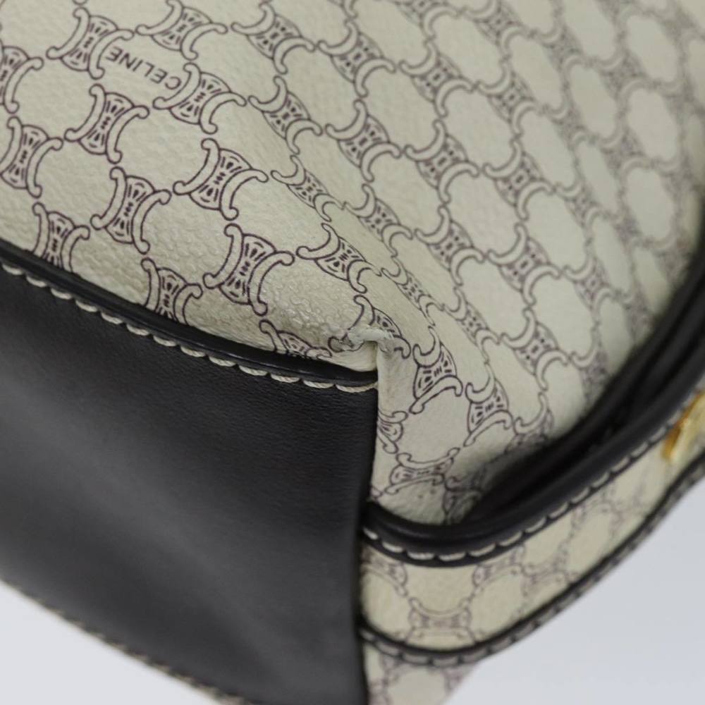 CELINE Macadam Canvas Shoulder Bag PVC White Auth 72176 - Picture 8 of 16